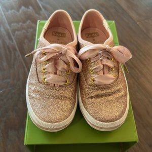 💗Kate Spade Keds Rose Gold Glitter; Girls Size 11M💗